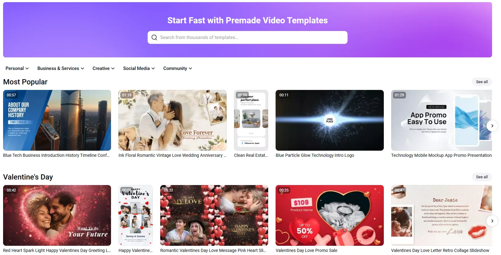 FlexClip offers a variety of templates that you can utilize while editing your videos.