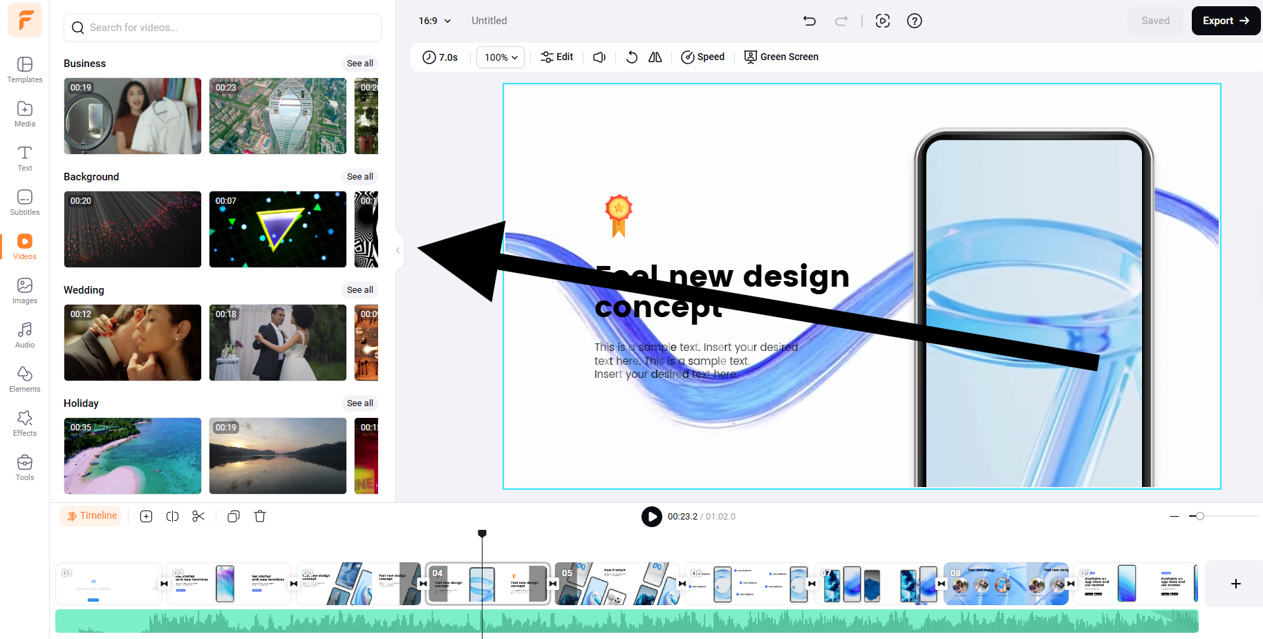 The video library and other features are available on the left side for easy access.